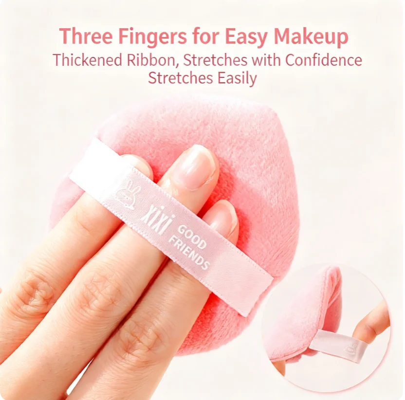 Macaron-Shaped Short-Velour Double-Sided Usable Loose Powder Puff Lightweight Soft Natural Compact for Beginners Setting & Touch