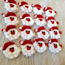 DIY Handmade Cotton Thread Crochet Santa Claus Accessories Hair Clip Semi-finished Accessories DIY Christmas