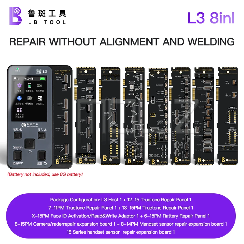 Luban L3 Dot Matrix Face LCD True Tone Photosensitive Original Color Fingerprint Battery Board For IPhone X 11 12 13 14 15ProMax