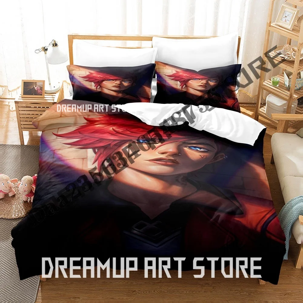 

3D принт аниме Arcane-Vi графический комплект постельного белья Single Twin Full Queen King Size комплект постельного белья для взрослых и детей комплекты пододеяльников для спальни