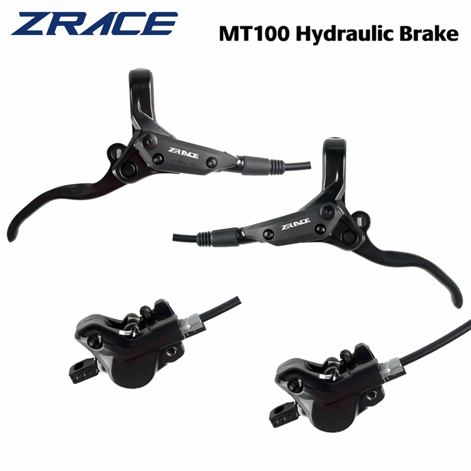 ZRACE MT100 Mountain Bike Hydraulic Brake, MTB Oil Pressure Disc Brake Set, Front and Rear Brake