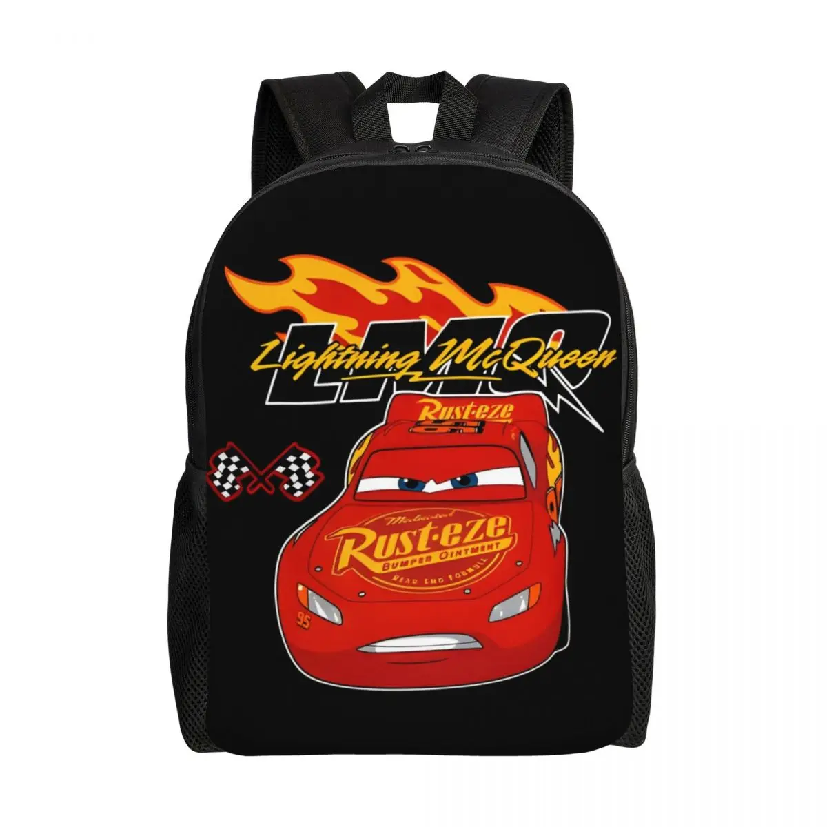 

Custom Retro Lightning McQueen Car Laptop Backpack Women Men Fashion Bookbag for School College Student Cartoon Bags