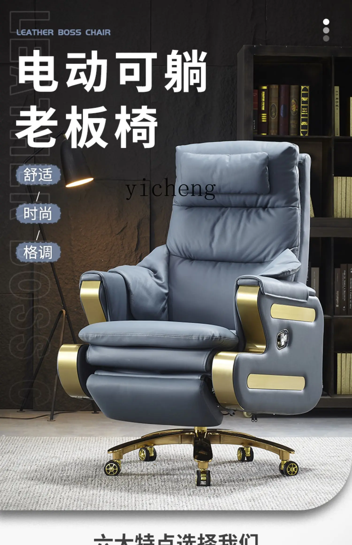 Zk Electric Executive Chair Genuine Leather Reclining Luxury Home Computer Chair Premium Office Executive Chair