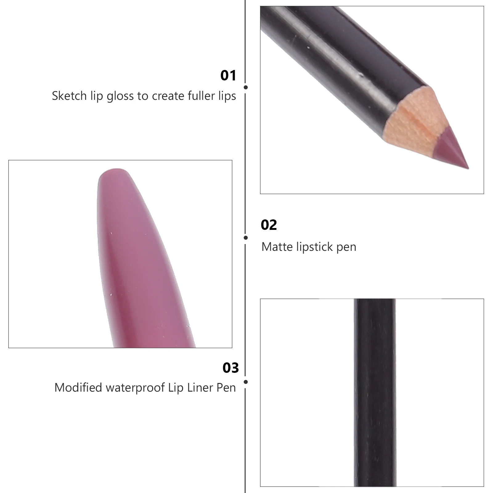 Lápiz Delineador de labios resistente al agua, líneas suaves y precisas, fácil aplicación, aspecto completo de labios, lápiz labial compacto y ligero para mujer, 6 uds.