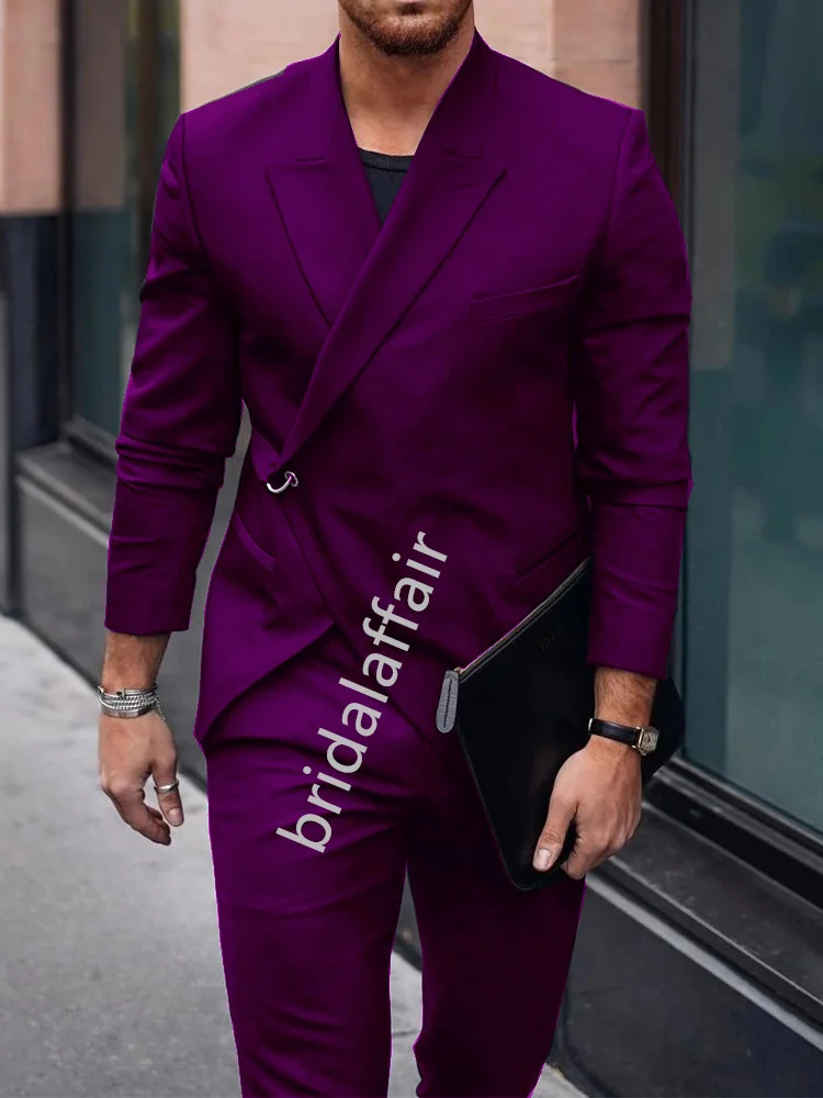 Bridalaffe 2023 abito da uomo Slim Fit smoking lucido 2 pezzi giacca da festa di nozze + pantaloni occasioni formali