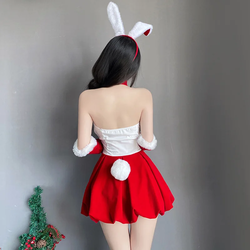 Sexy Bunny Girl Cosplay Costumes Women\'s Halloween Christmas Party Wear Outfits Xmas Lady Santa Claus Bunnygirl RolePlay Uniform