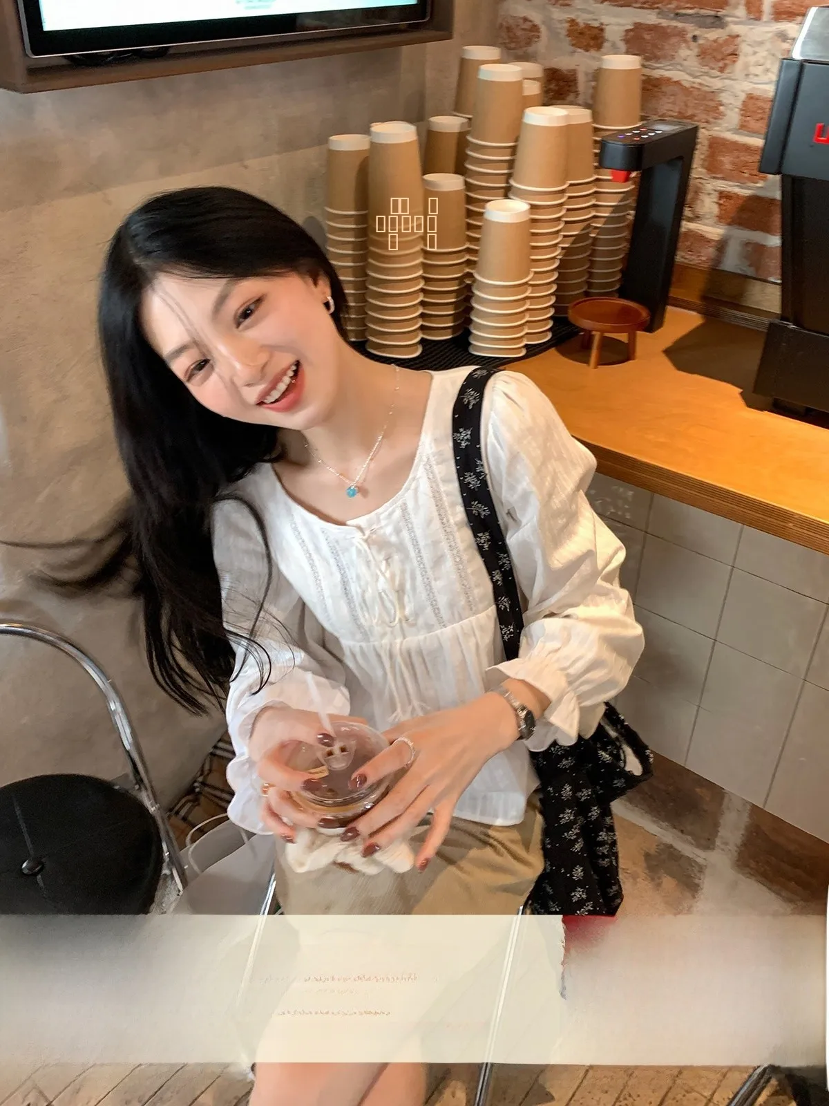 

Ele Lace Sve irt Women's Faion Soft Breeze Sle Floral Print Top Cotton Long Sve round Ne Regular Fit irt