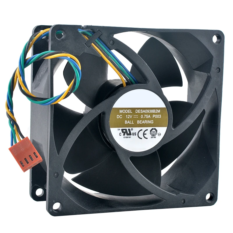 

DESA0938B2M 9,2 см 92 мм вентилятор 92x92x38 мм DC12V 0,75A 4-контактный высокоскоростной охлаждающий вентилятор с двумя шарикоподшипниками для корпуса рабочей станции