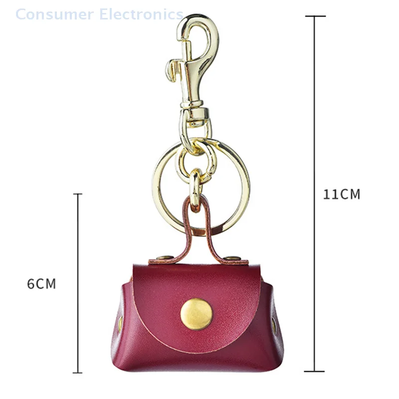 Fashion Leopard Print Mini Handbag Keychain Vintage Exquisite Headphone Bag Pendant Portable Leather Small Coin Bag Gifts