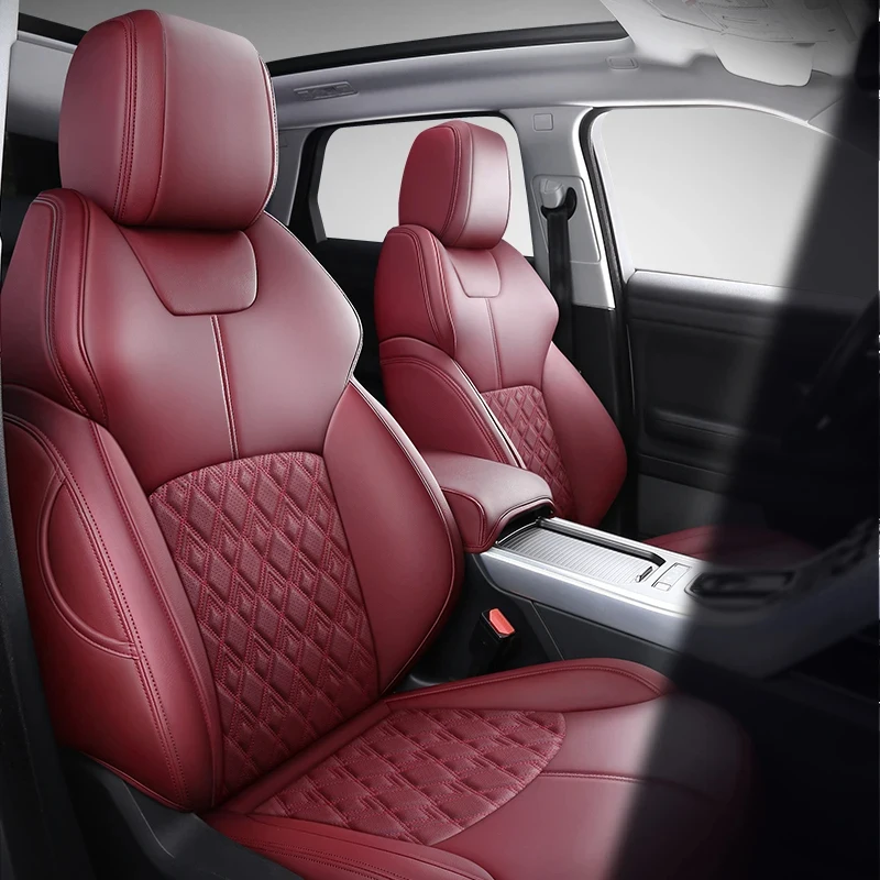 High Quality 5 Seat Custom Vegan Leather Car Seat Covers Full Set For Jeep Grand Cherokee 2011-2021 Auto Interior Protector