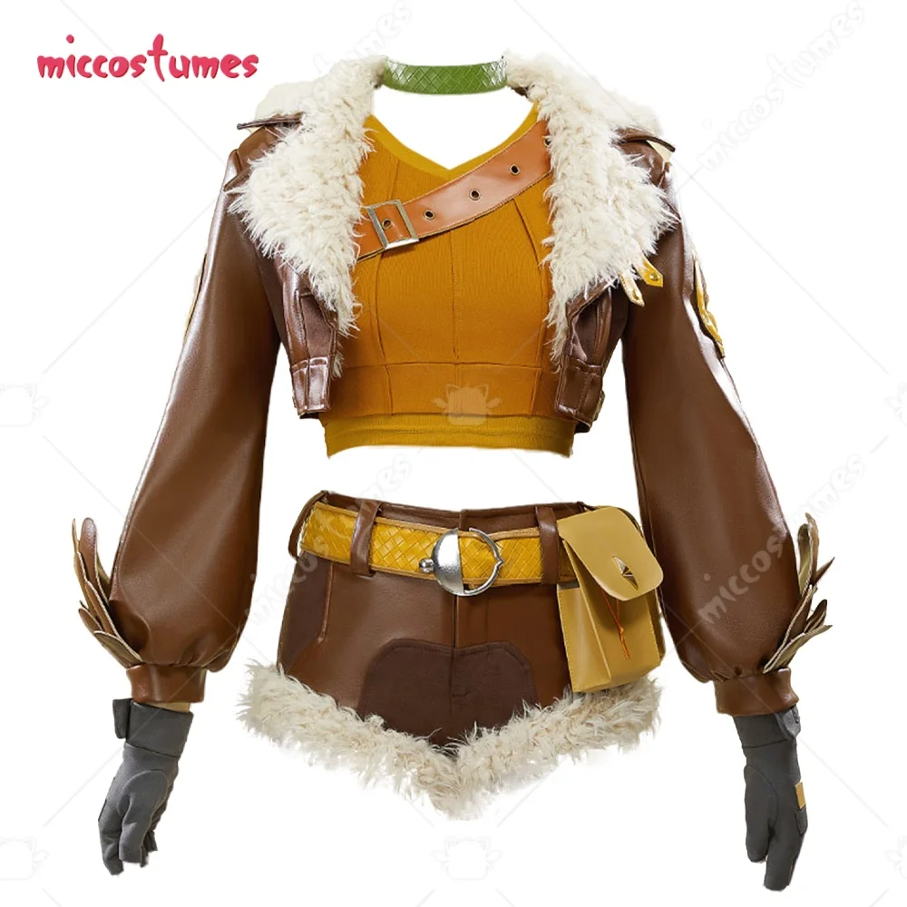 Miccostumes Women's Rival Girl Game Cosplay Costume Vest Shorts with Jacket Tail Halloween Cosplay Costume view 3