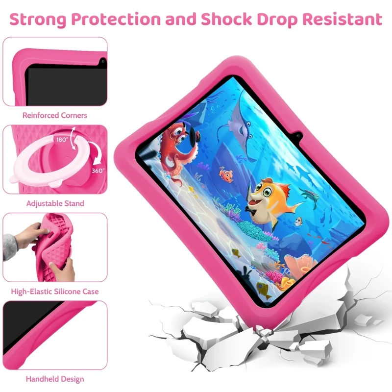 Type-C 10.1" Android 13 Tablet Allwinner A523 8-core 4GB RAM 64GB ROM 1280 x 800 IPS Dual Camera 6000mAh Gift Stand Silicone Cas