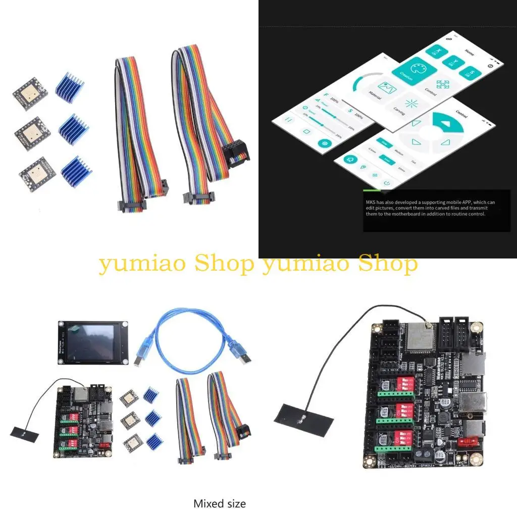 

587B MakerBase-MKS DLC32 v2.1 Материнская плата GRBL 32BITS Offline Controller TS24-R сенсорный экран Обновление