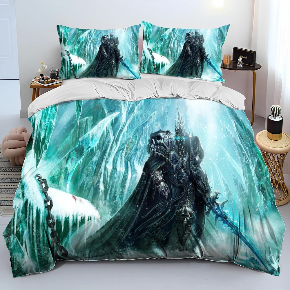 Imagem -03 - World of Warcraft Uau Bedding Grupo Game Gamer Consolador Capa de Edredão Cama Grupo Quilt Cover Fronha King e Queen Size