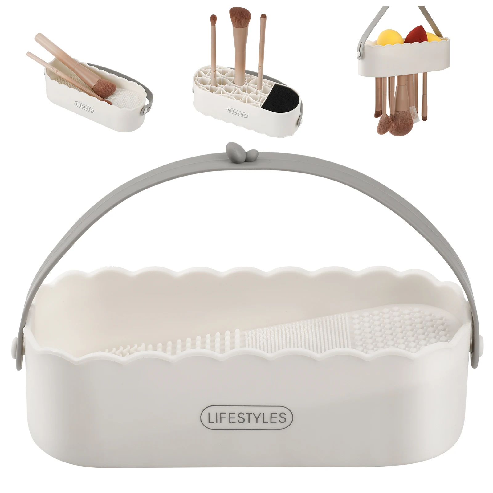 

DUcare 4-in-1 Silicone Makeup Brush Beauty Sponge Cleaner Pad Drying Rack Blender Puff Washing Scrubber For Makeup Tools
