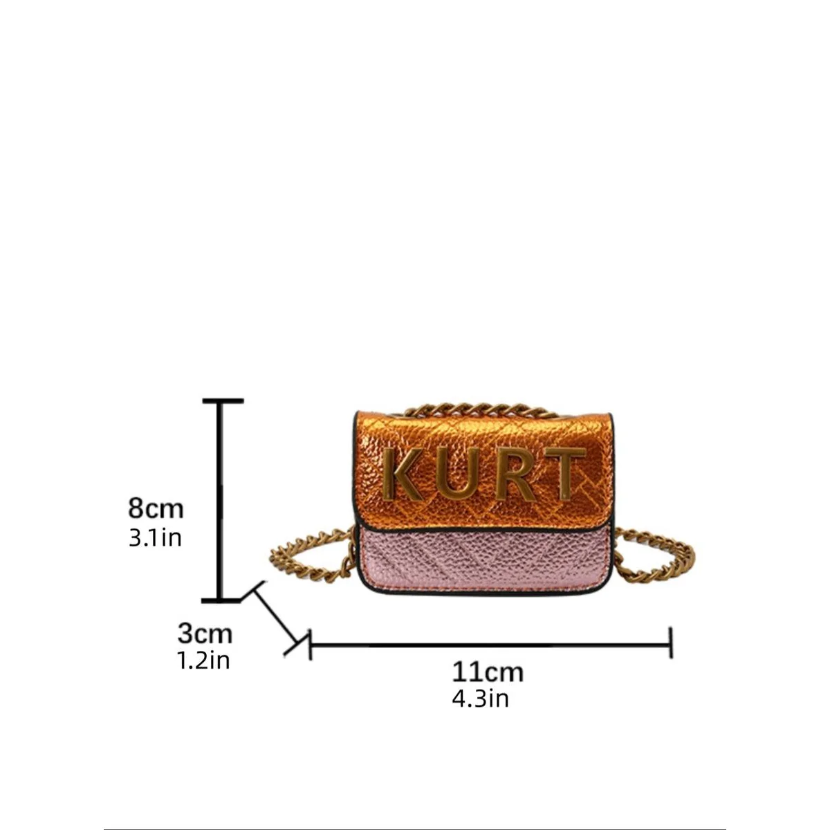 Mini Magnetic Crossbody Bag – Letter Flap, Chain Strap, Zipper Closure. Multi-Color, Perfect for Casual, Office & Everyday Use. image 2