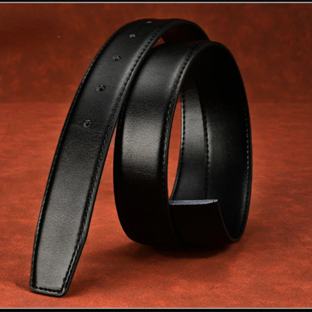 Nouvelle ceinture Body Strap No avec boucle Business Ceinture en cuir véritable pour boucle ardillon automatique 2.4cm 2.8cm 3.0cm 3.2cm 3.5cm 3.8cm