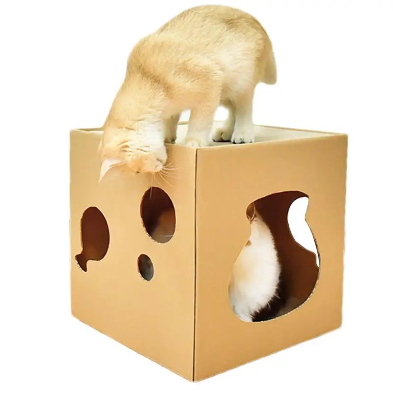 

Cat Scratchers For Indoor Cats Corrugated Cardboard Cat Play House Nesting Box Scratcher Bed Pet Hideout For Indoor Cats Small