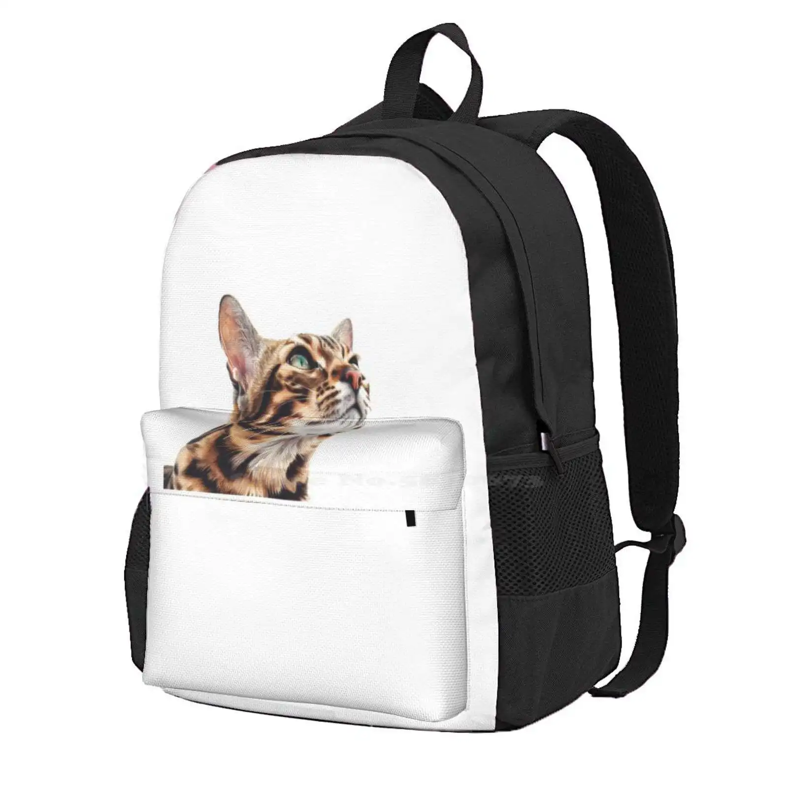 

Cute Bengal Cat Face Hot Sale Schoolbag Backpack Fashion Bags Kitty Cats Animal Bengal Cat Pets Kittens Cute Cat Grey Cat Meow