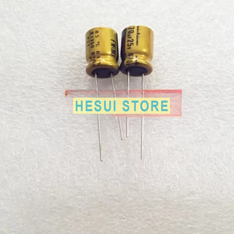 NICHICON imported audio fever capacitor 25V470UF 10X12.5 FW yellow gold