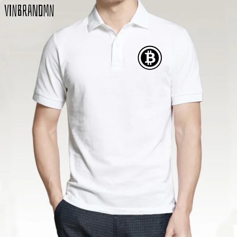 Bitcoin Polo Shirts Men Women Unisex Brand-Clothing High Quality Man Bitcoin Logo Polo Shirt Business Bitcoin Crypto Coin Shirt