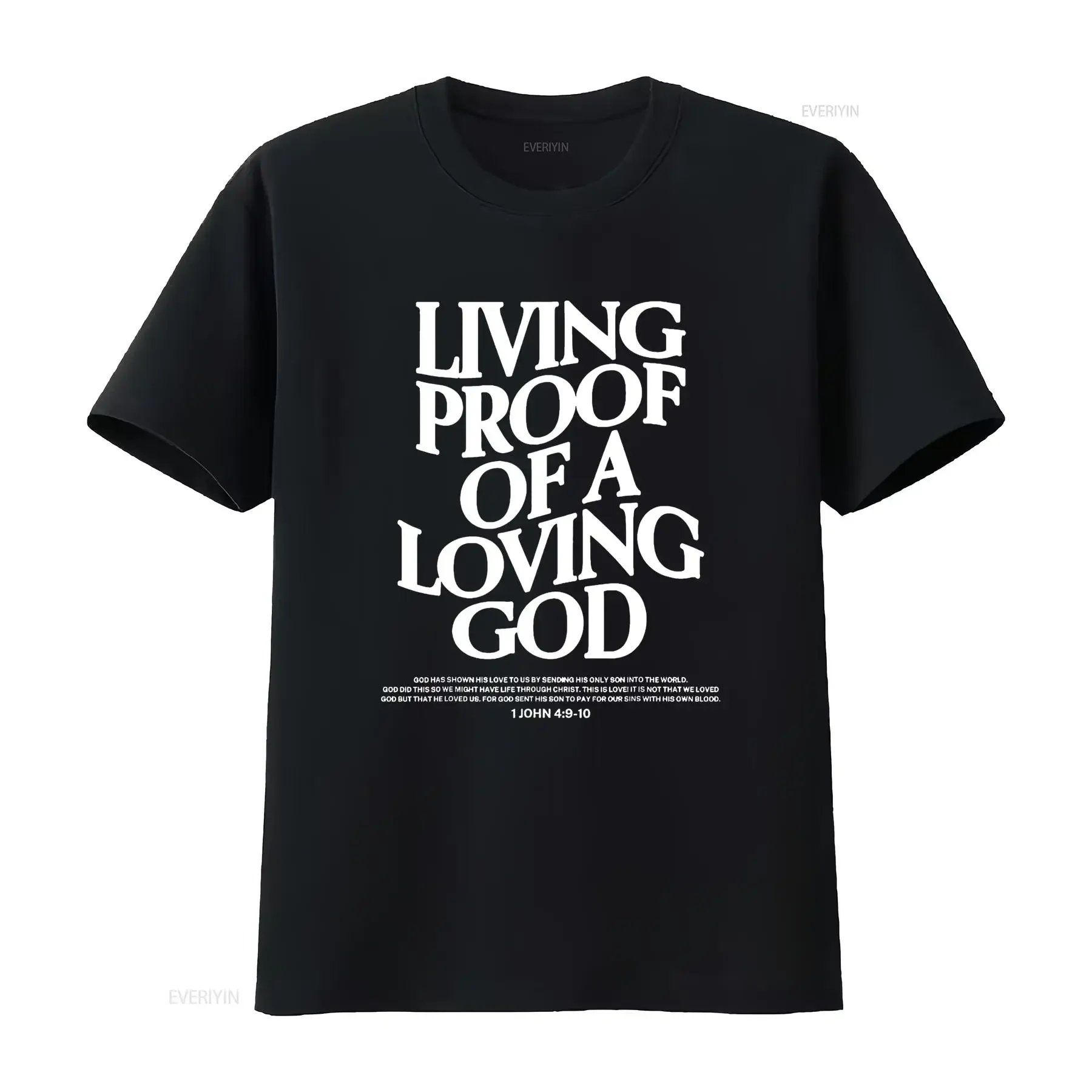 Living Proof Of A Loving God T Shirt vintage Washed designer clothes Versatile graphic Unisex homme Soft fashion Stretched