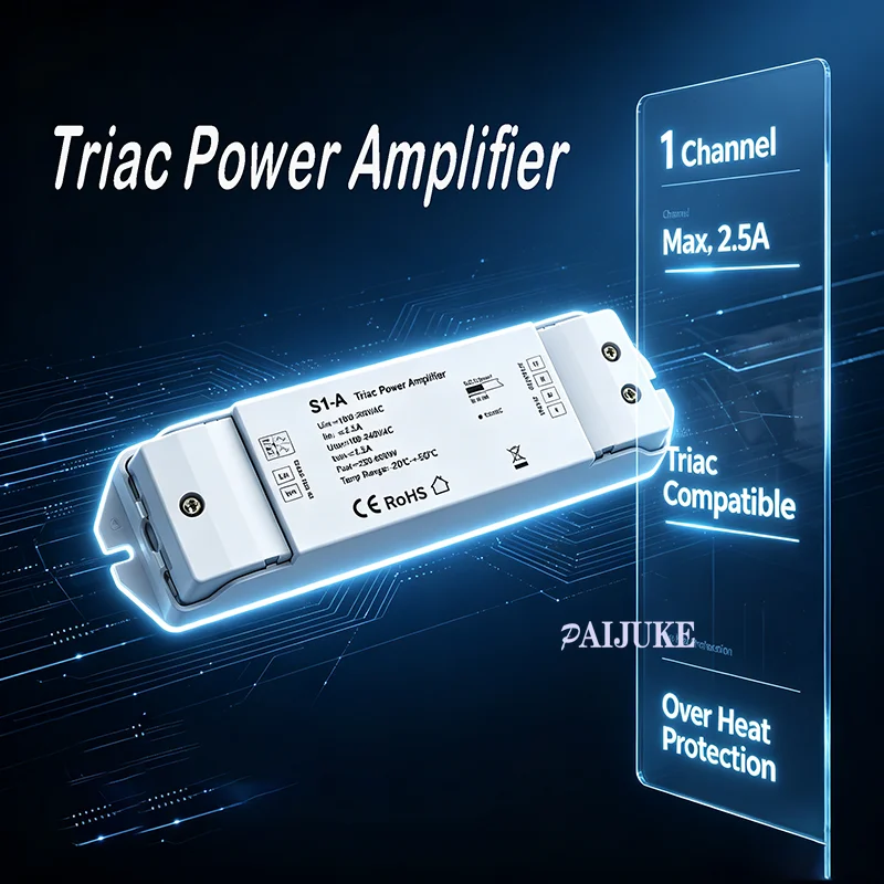 Skydance Triac Power Amplifier S1-A 1CH*2.5A 100-240VAC  Max. 2.5A Can Control One or More Triac Power Amplifiers