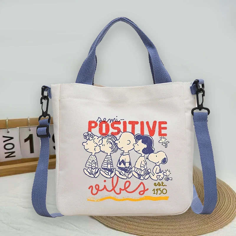 

Cute Snoopys Canvas Handbag Women Multi-functional Shoulder Bag Cartoon Student Schoolbag Female Cloth Tote Satchel Girl Gift