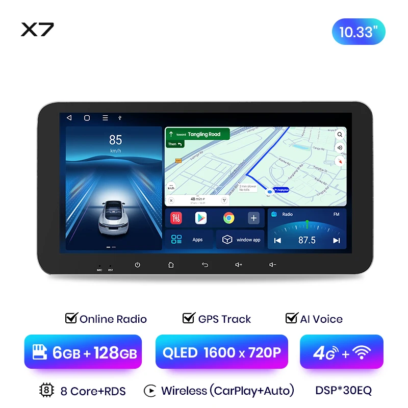 Junsun 13.1 inch QLED Android Draadloze CarPlay Auto Radio Voor Volkswagen Crafter 2017-2021 Intelligente Systemen DSP SWC RDS