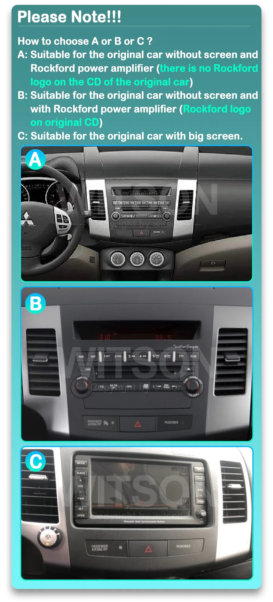 Android 12 Car Radio & Screen OEM Style with DVD Deck For Mitsubishi Outlander xl 2 Peugeot Wireless Carplay Wifi GPS 4G Navi UI