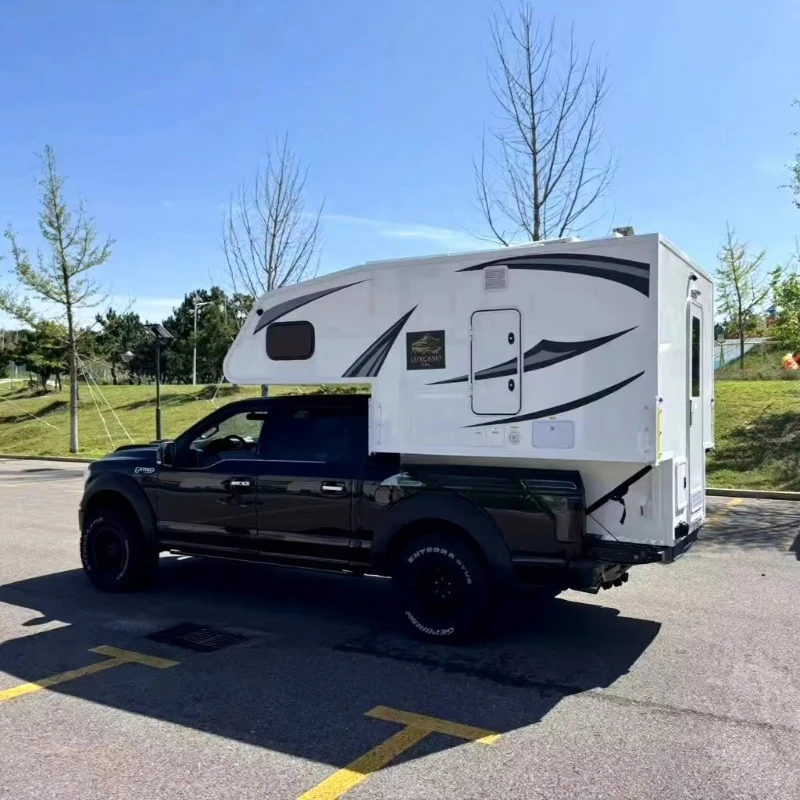 High Gloss Fiberglass Hard Camper Shell 2026 Foldable Waterproof Extended Truck Bed Tonneau Cover For Camper Van Conversion