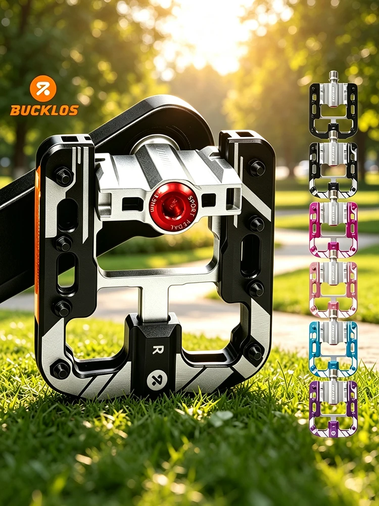 AliExpress BUCKLOS 4 Bearings Bike Flat Pedals Foldable Bicycle Platform Aluminum Alloy Ultralight Pedal for Folding BMX Cycling Footrest