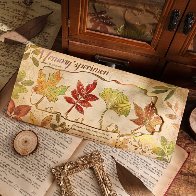 Colored Leaf Vein Bookmark Gift Set：For Graduation, Birthday, Teachers and Students.