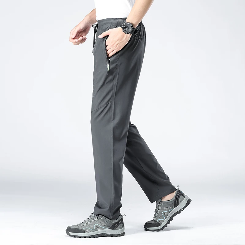 Summer Elastic Men Running Sport Pants Jogging Sweatpants Casual Outdoor Training Gym Fitness Trousers Stretch Breathable Pants