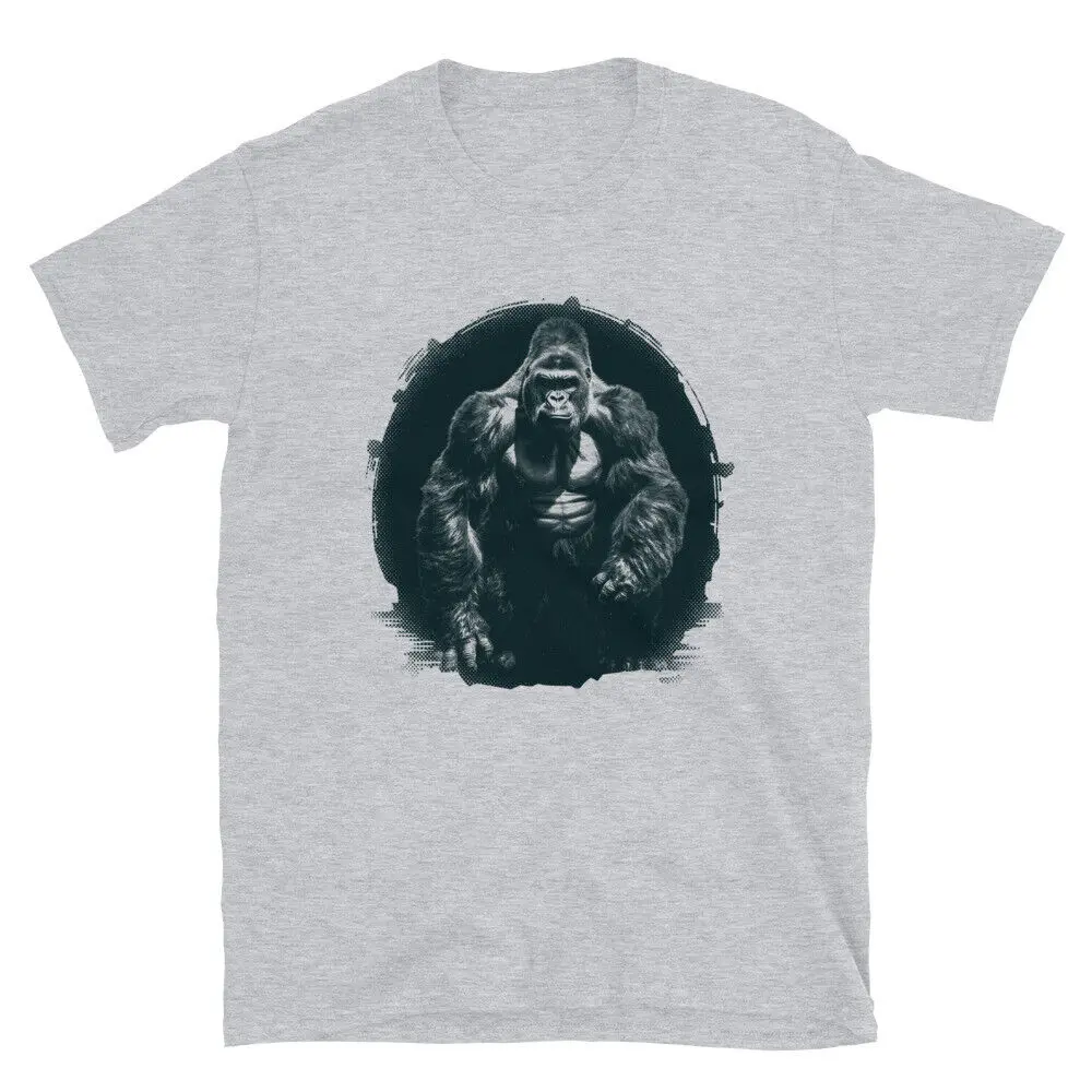 Gorilla Silverback T-shirt Jungle King Graphic Tee Silver Back