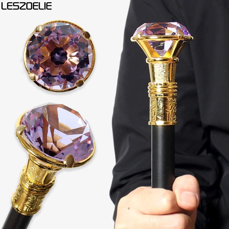 90 см лавандовые хрустальные алмазные трости для девочек с золотой ручкой, женские элегантные модные трости, женские декоративные трости