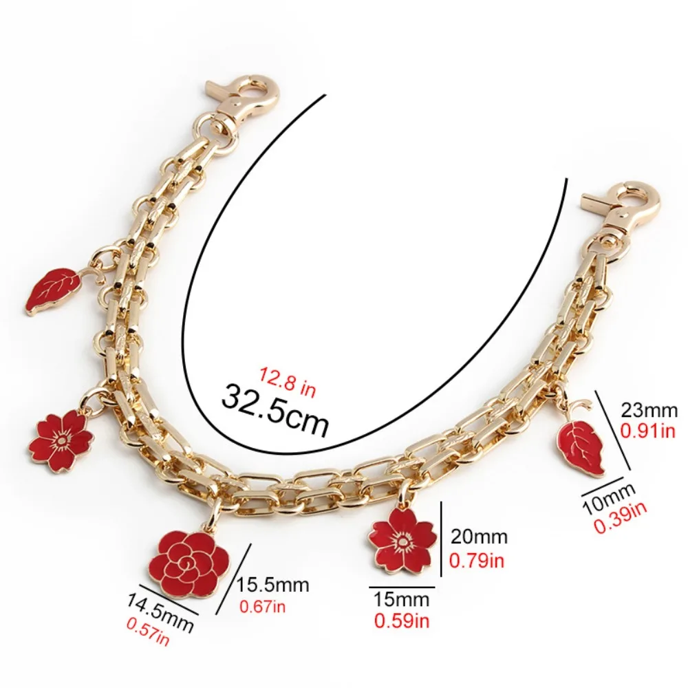 

Fashion 3 Styles Bag Chain Strawberry Metal Handbag Straps Replacement Portable Extension Chain Pendant Decoration