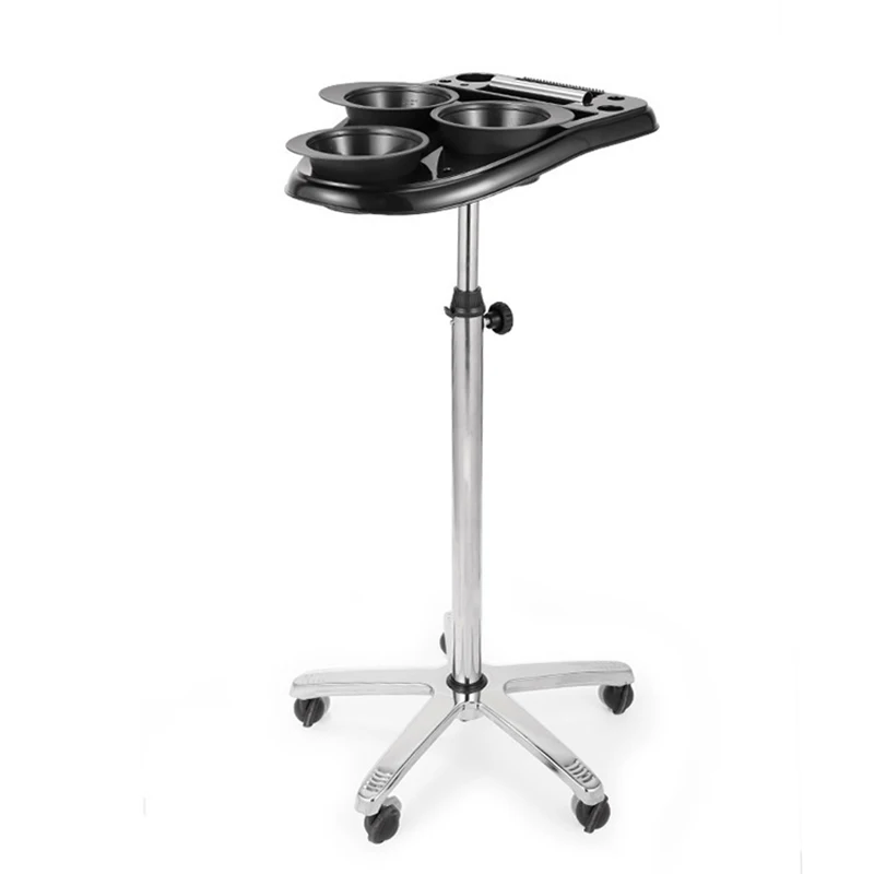 Removable Portable Salon Trolley Plastic Hairdresser Beauty Tray with Bowls Hair Salon Trolley Hair Shop Beauty Cart