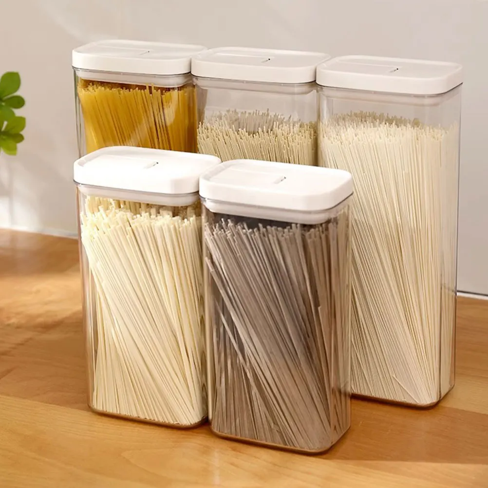 

Organizer Bins Noodle Storage Tube Pasta Kitchen Organizers and Seal Spaghetti Container