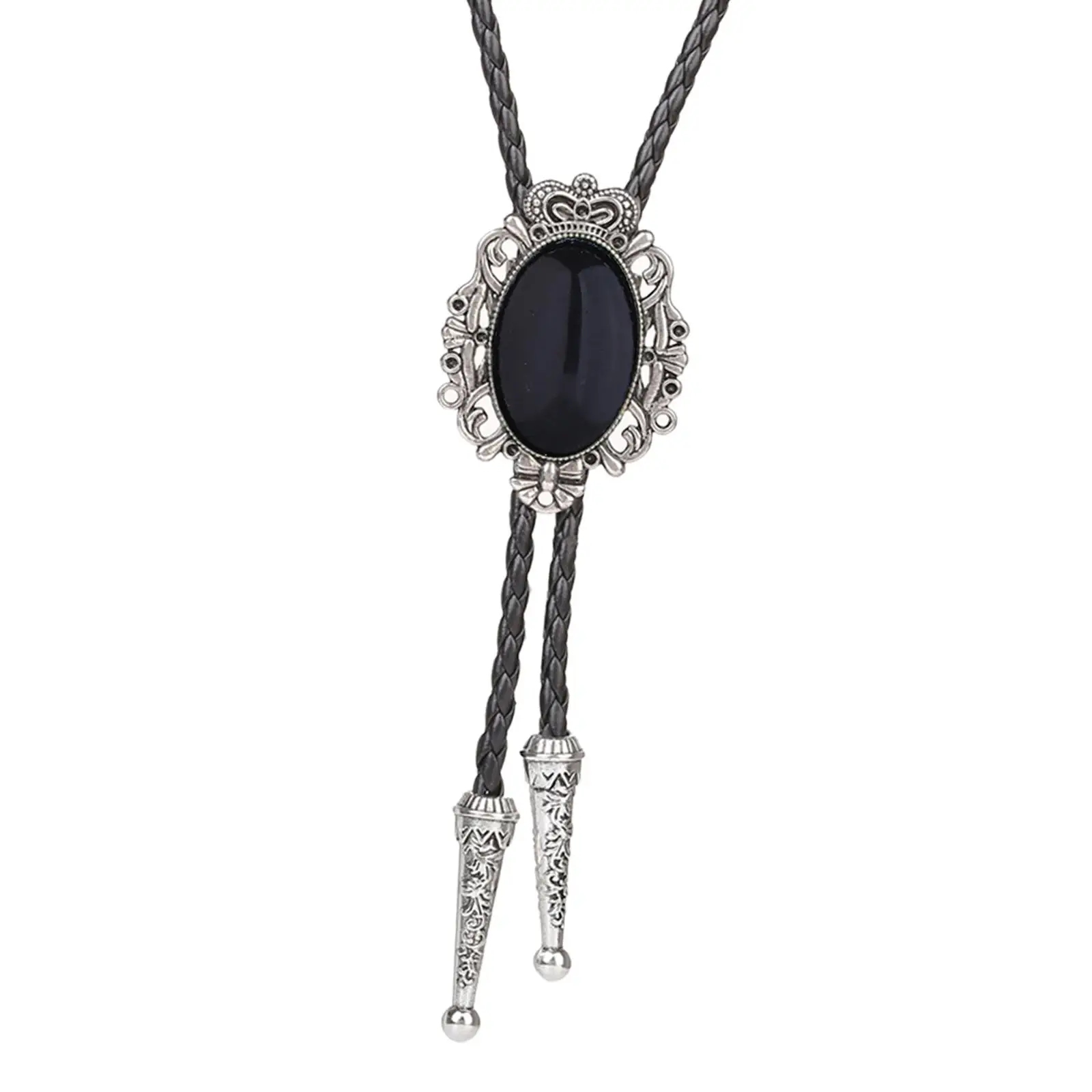 Bolo Tie, Necktie Oval Costume Gift Western Cowboy Alloy Adjustable Vintage Rodeo Necklace for Party Christmas Men and Women