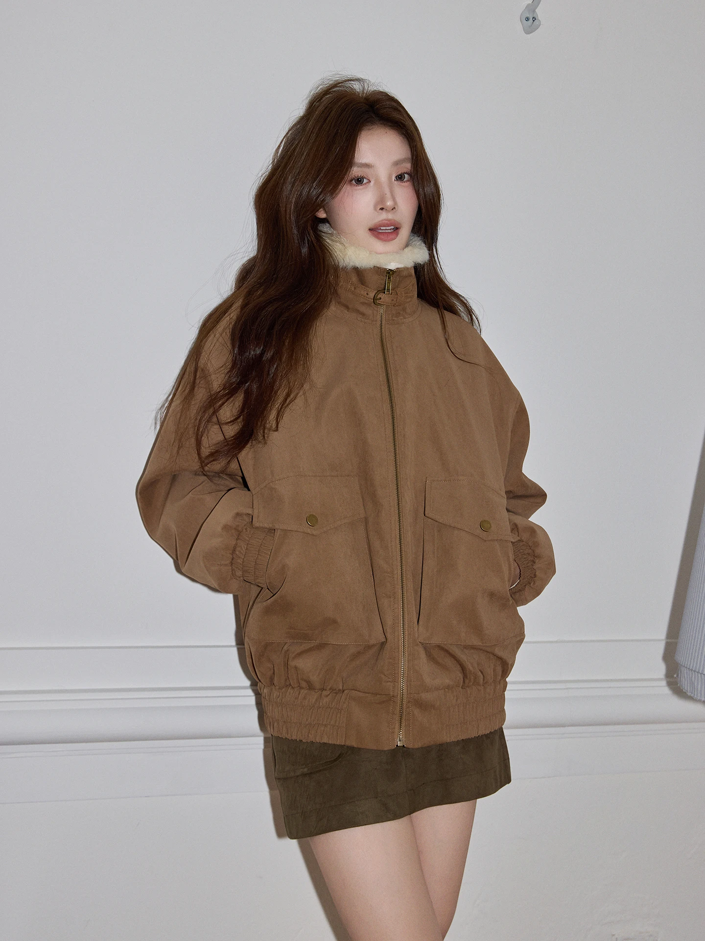 

Куртка Chaocha Home в корейском стиле, утепленная, повседневная, с длинными рукавами, воротником-стойкой, женская, осенне-зимняя верхняя одежда из полиэстера и нейлона