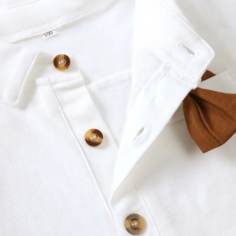 Conjuntos para recém-nascidos de 1 a 3 anos, roupas para bebês meninos, verão, manga curta, gravata borboleta, camisa, body, sling, troncos, crianças, bebê, cavalheiro