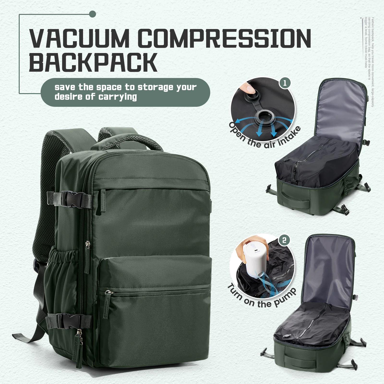 Travel Backpack Men Laptop Backpack Vacuum Compression Backpack Business Large Capacity School Backpack Expand Outdoor Backpack