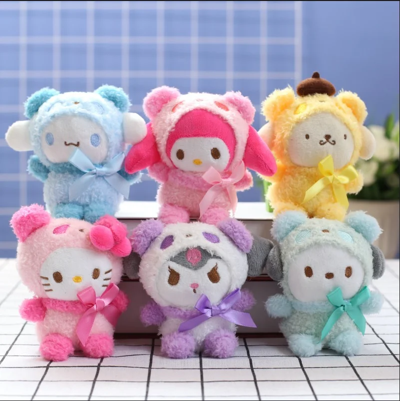 

2026！1 # Милый плюшевый брелок Sanrio: Куроми, Хелло Китти, Синаморолл. Брелок-подвеска для сумки, игрушка.