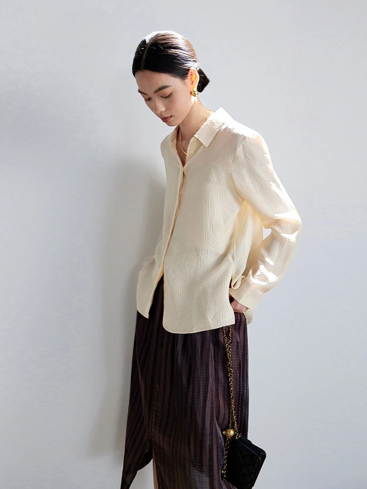 

Шелковая блузка с эффектом крэш-ткани, роскошная текстура, 28 мм, из натурального шелка, с плиссированными цветами и вышивкой, женская