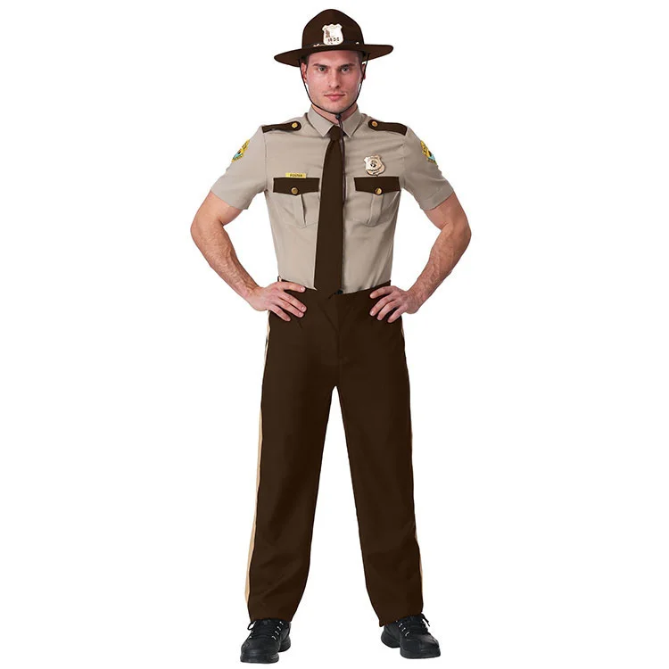 

American Halloween Carnival stage performance adult super mounted police governor police patrol play costumes