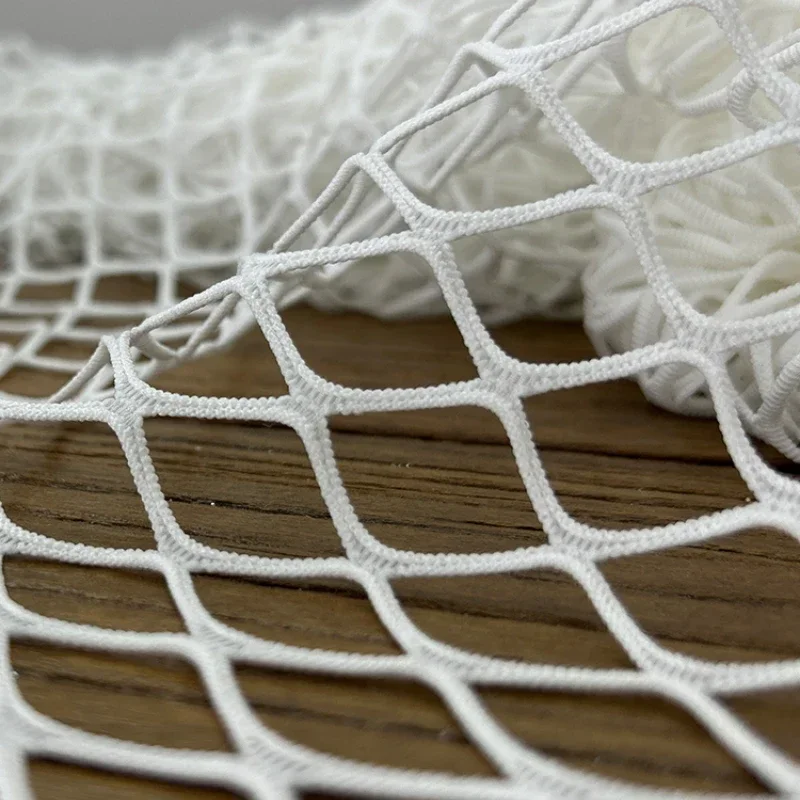 Mesh Large Fishing Net Fabric 2CM Diamond Grid Oversized Hollowed Out Transparent Elastic Soft for Clothing Diy Sewing