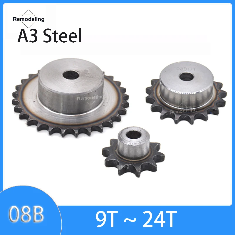 

1Pcs 08B Chain Sprocket A3 Steel 9T 10T 11T 12T 13T~24T Teeth Chain Gear Pitch 12.7mm Industrial Sprocket Wheel Process Hole