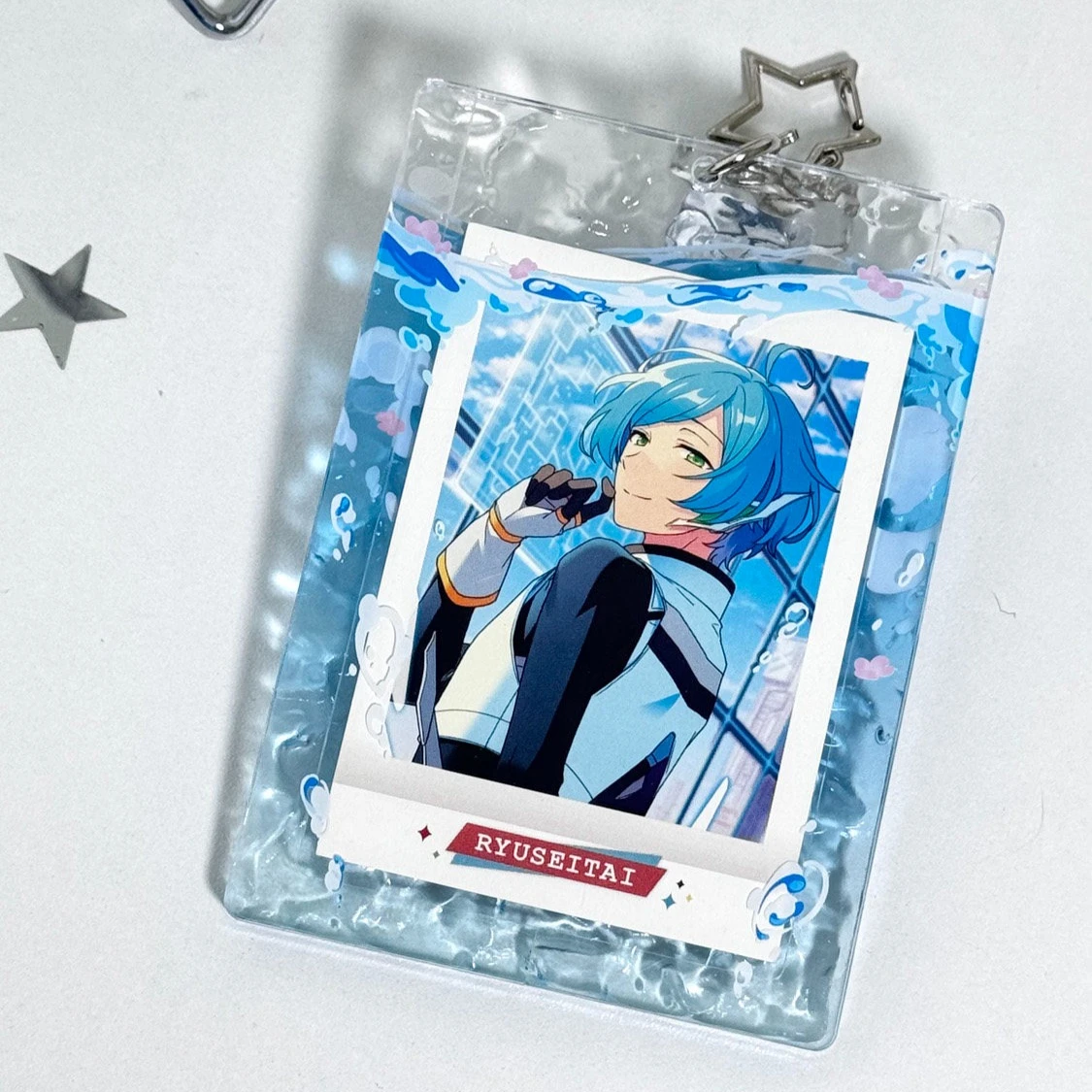 Indulge Series 3Inch Acrylic Card Sleeve, Clear Protector for Mini Photo Storage, Display Case with Keychain for Hanging Decor
