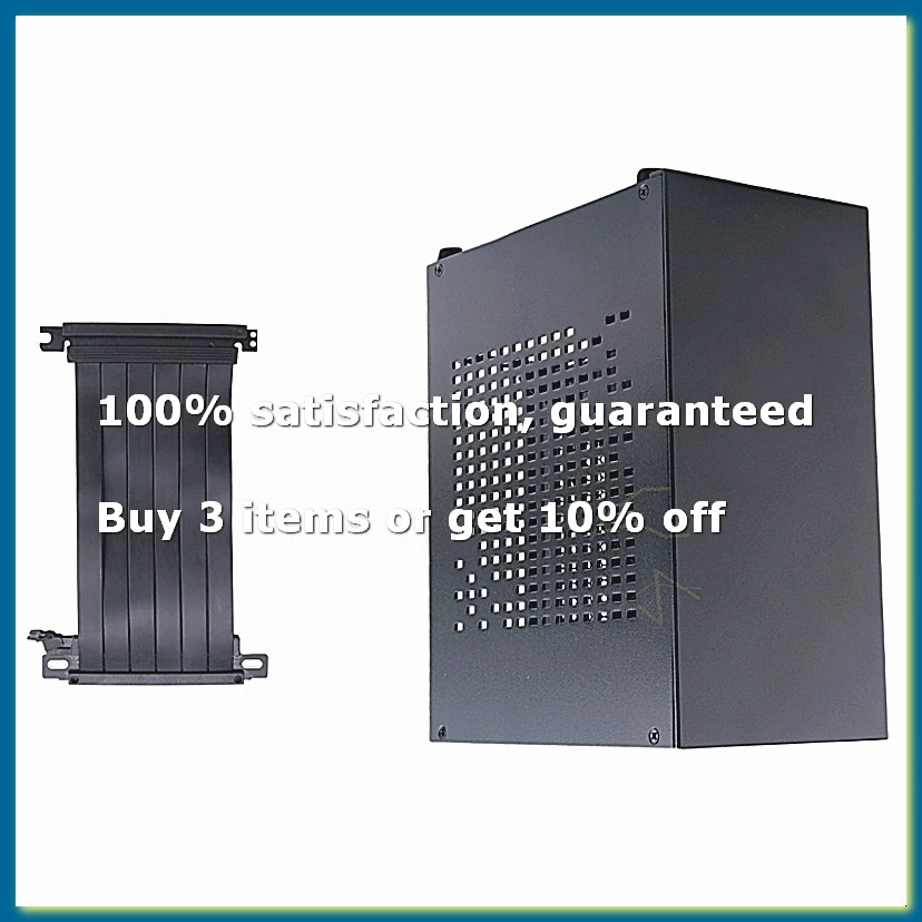 A07 Mini ITX Computer Case Chassis HTPC Host Case USB3.0 ITX Enclosure with Graphics Card Extension Cable(A)